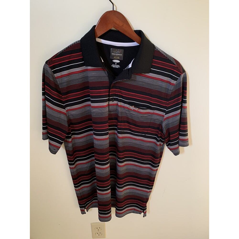 Greg Norman For Tasso Elba Mens Size Small Polo Golf Shirt Dry Play Short Sleeve